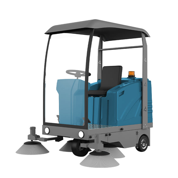 Battery Powered Ride On Park Road Cleaning Sweeper Large Industrial Floor Sweeper Machine